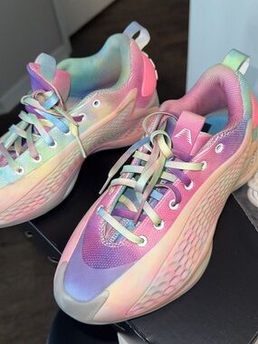 Adidas Anthony Edwards Pastel Rainbow Basketball Sneakers - kids